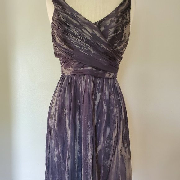 NEW black gray grey Short silk cocktail Dress bridesmaid party wedding striped - Picture 2 of 11